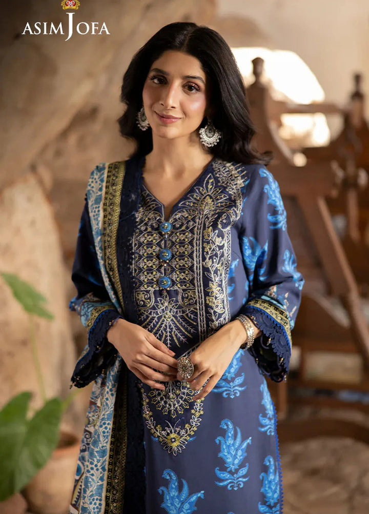 Asim Jofa Embroidered Viscose Suits Unstitched 3 Piece AJ24UW AJUW-16 - Winter Collection
