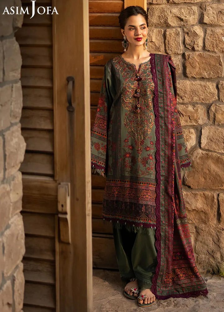 Asim Jofa Embroidered Viscose Suits Unstitched 3 Piece AJ24UW AJUW-17 - Winter Collection