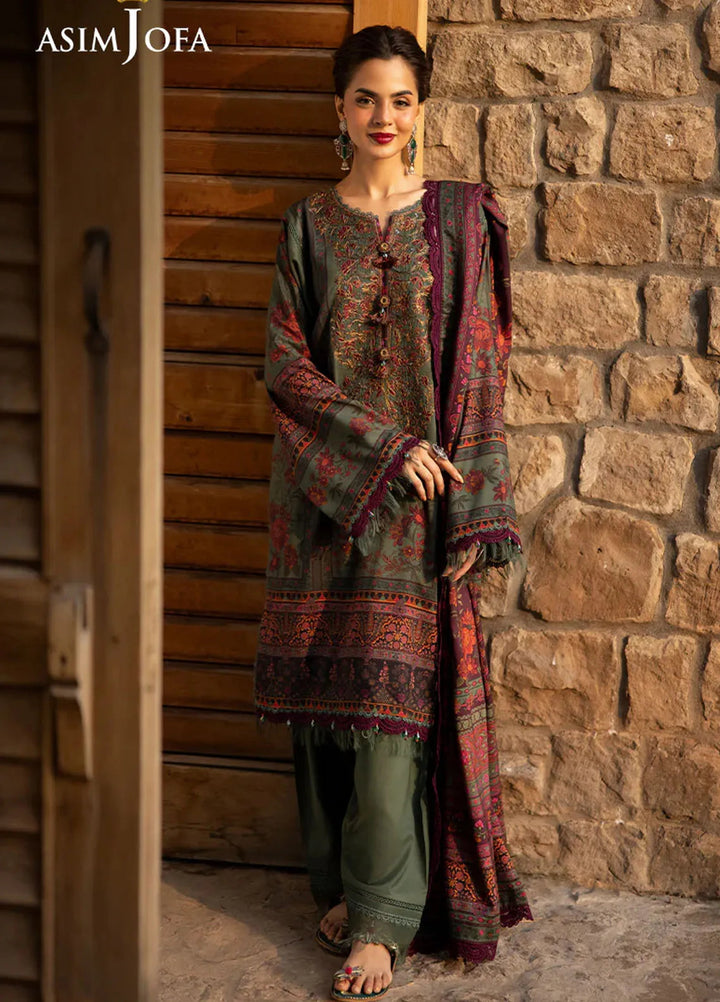 Asim Jofa Embroidered Viscose Suits Unstitched 3 Piece AJ24UW AJUW-17 - Winter Collection