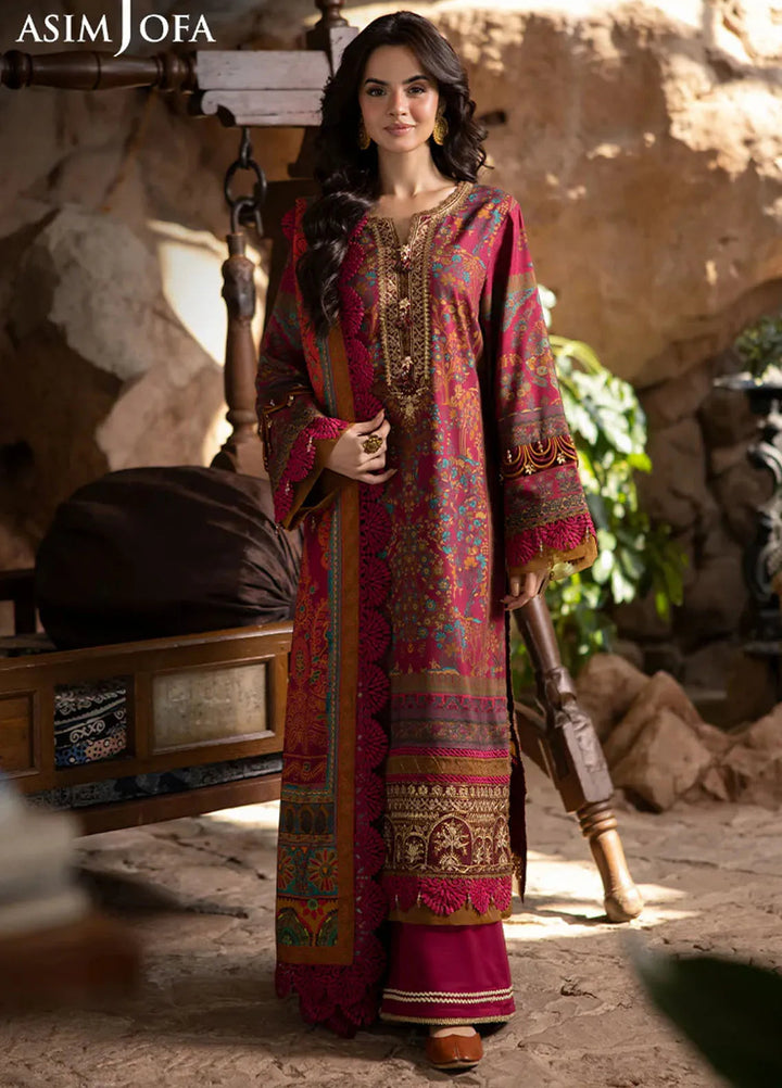 Asim Jofa Embroidered Viscose Suits Unstitched 3 Piece AJ24UW AJUW-18 - Winter Collection