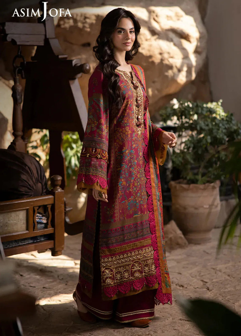 Asim Jofa Embroidered Viscose Suits Unstitched 3 Piece AJ24UW AJUW-18 - Winter Collection