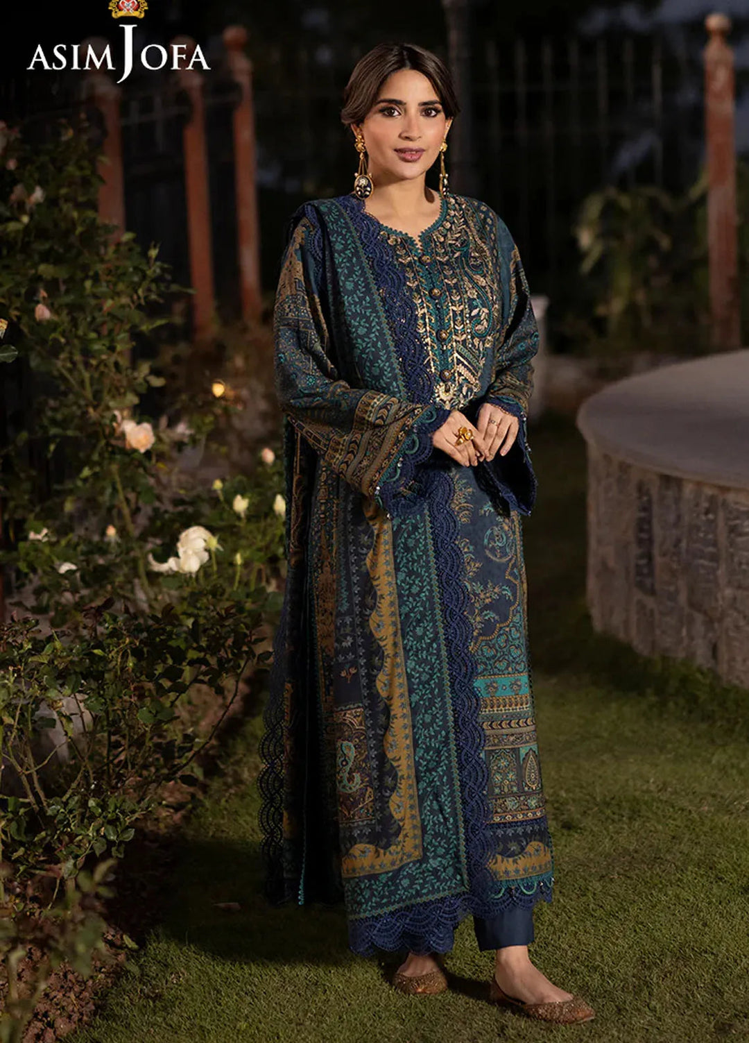 Asim Jofa Embroidered Viscose Suits Unstitched 3 Piece AJ24UW AJUW-20 - Winter Collection