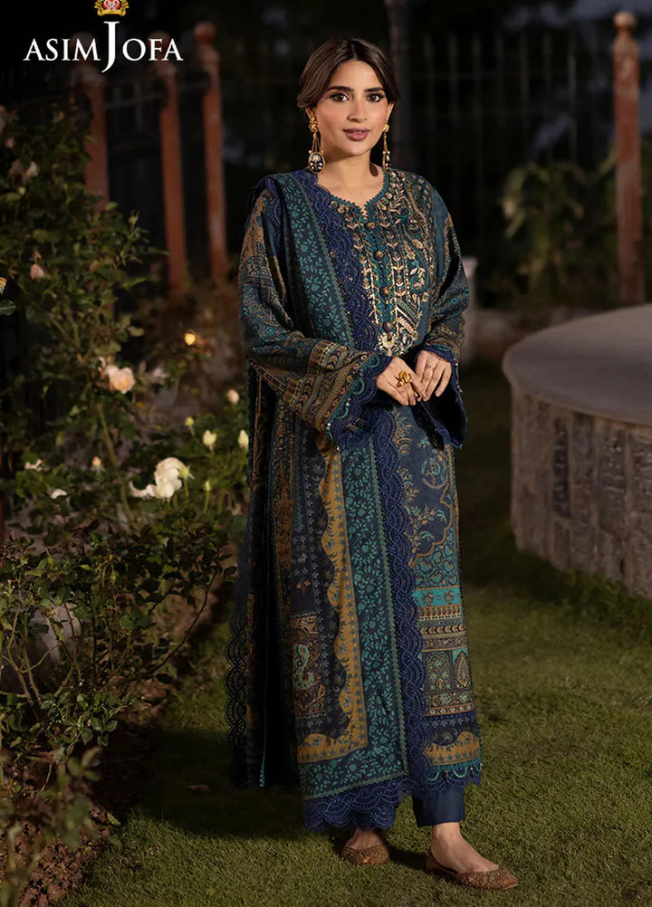 Asim Jofa Embroidered Viscose Suits Unstitched 3 Piece AJ24UW AJUW-20 - Winter Collection