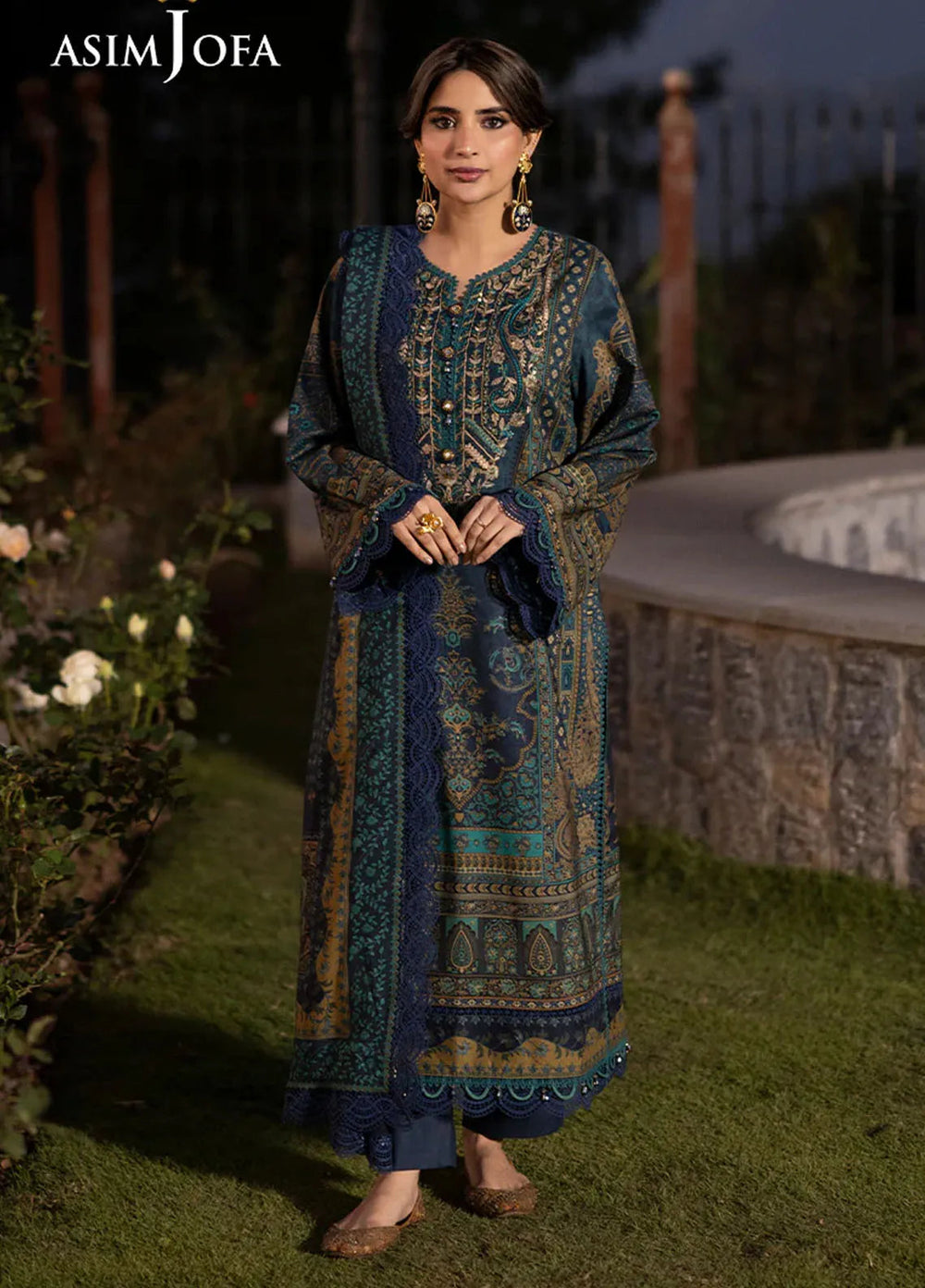 Asim Jofa Embroidered Viscose Suits Unstitched 3 Piece AJ24UW AJUW-20 - Winter Collection