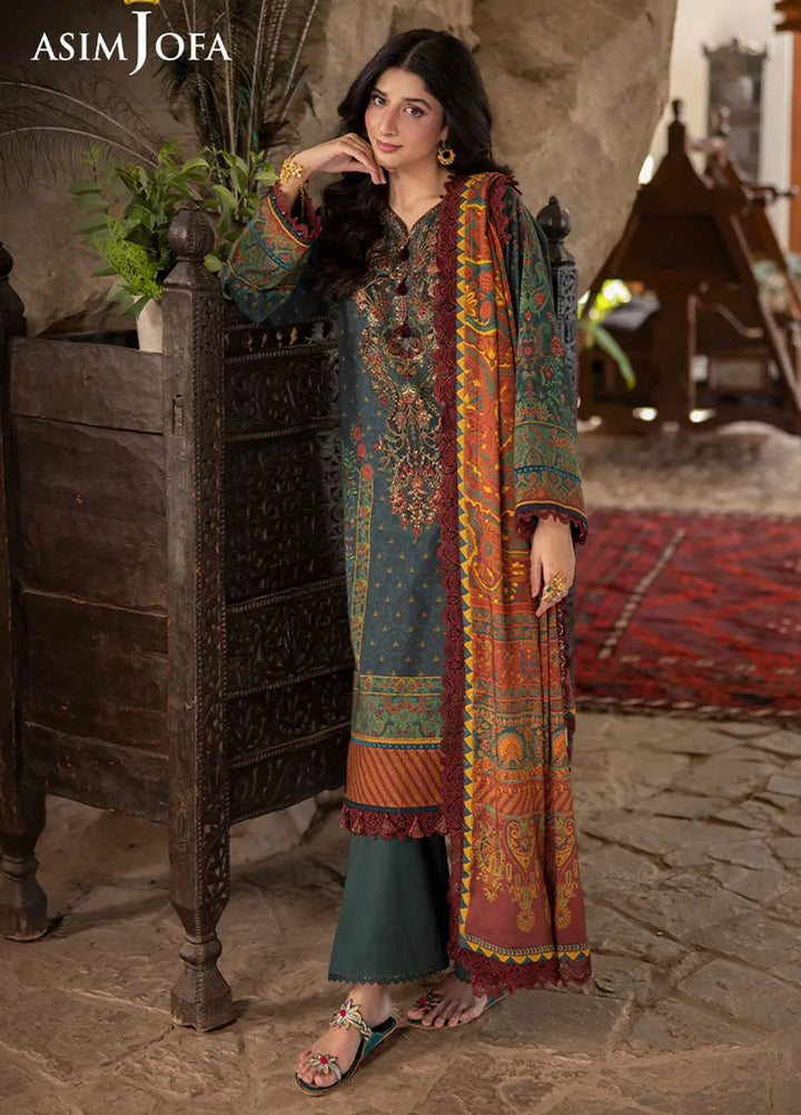 Asim Jofa Embroidered Viscose Suits Unstitched 3 Piece AJ24UW AJUW-21 - Winter Collection