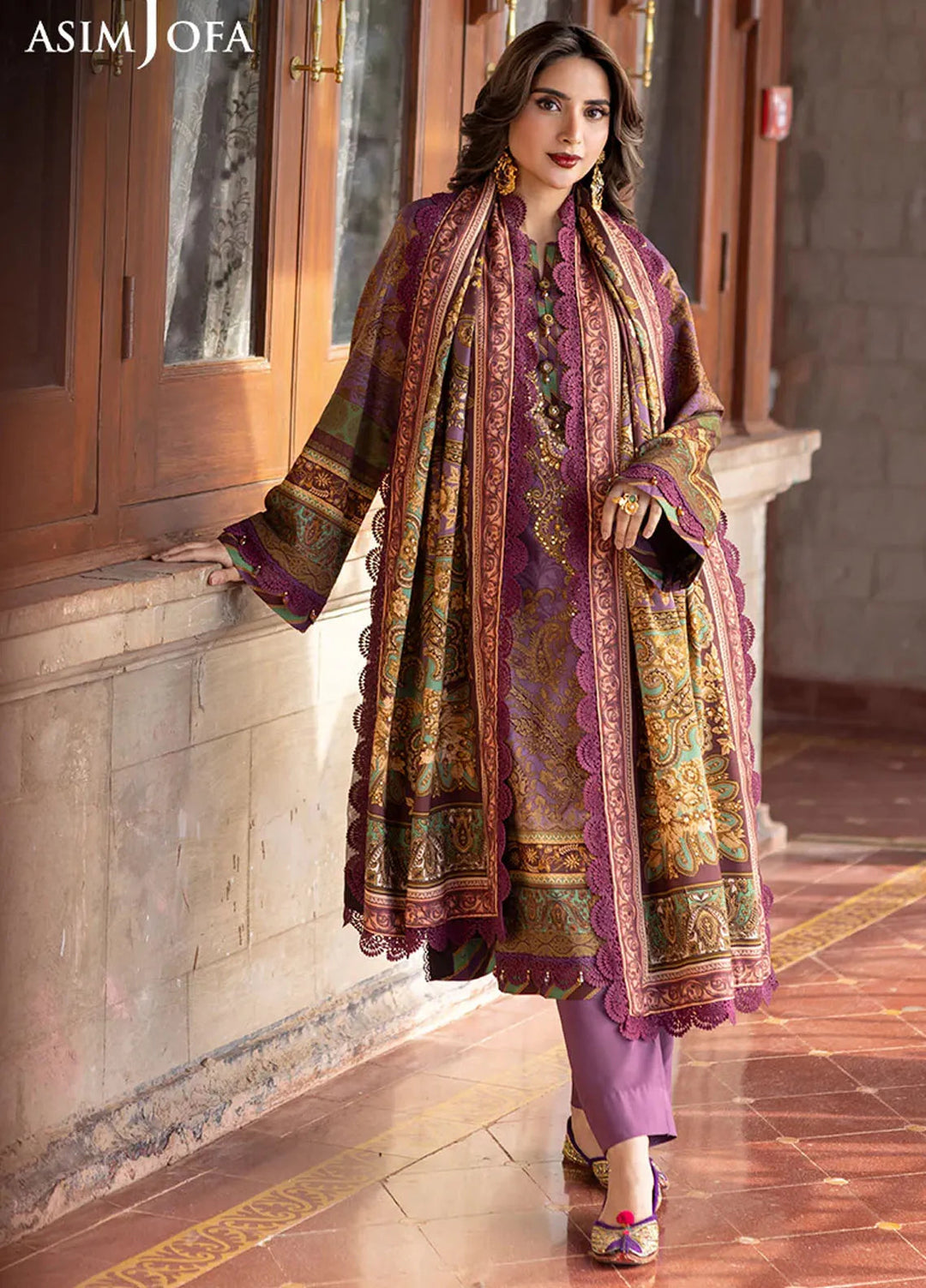 Asim Jofa Embroidered Viscose Suits Unstitched 3 Piece AJ24UW AJUW-22 - Winter Collection