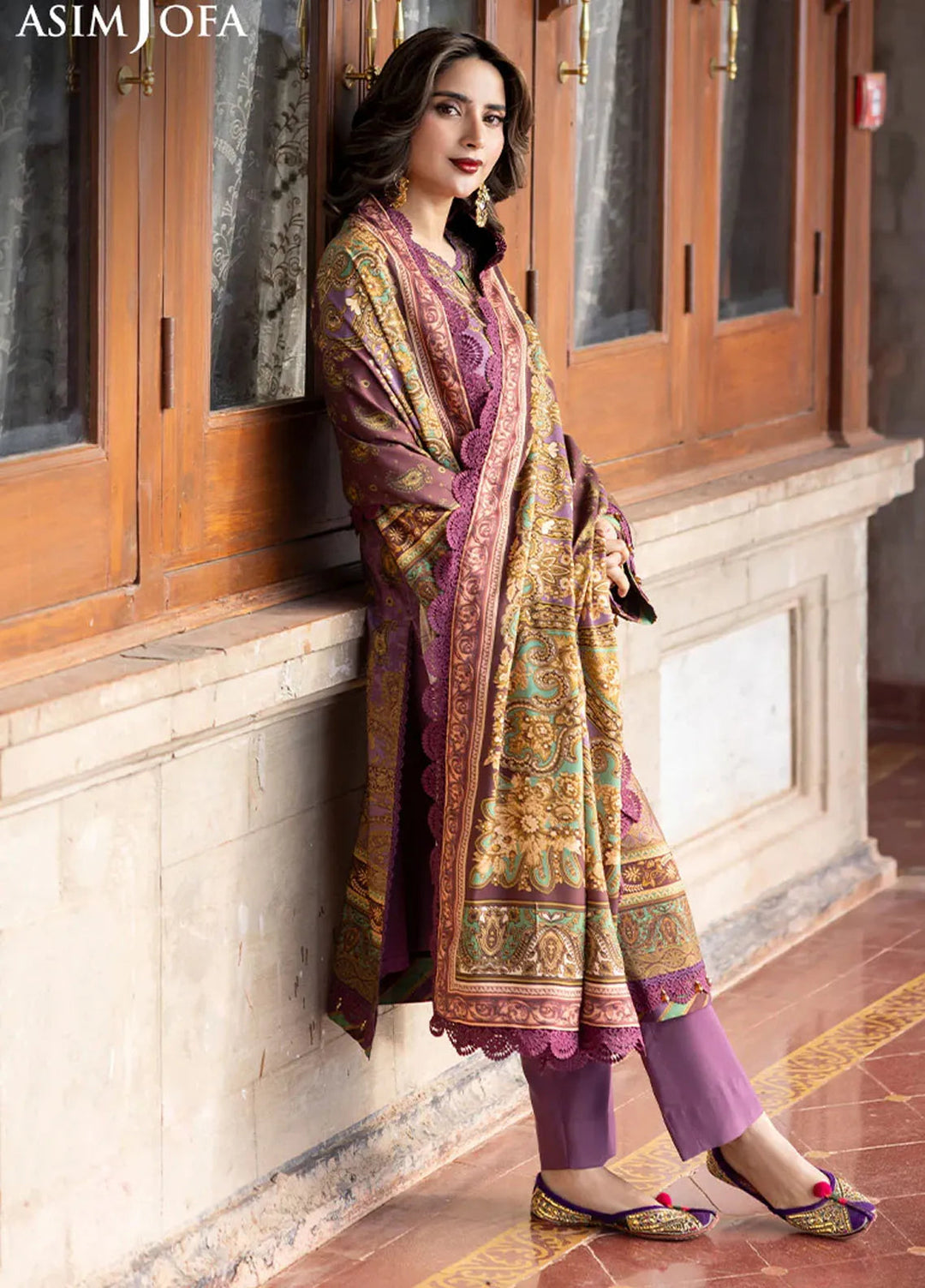 Asim Jofa Embroidered Viscose Suits Unstitched 3 Piece AJ24UW AJUW-22 - Winter Collection