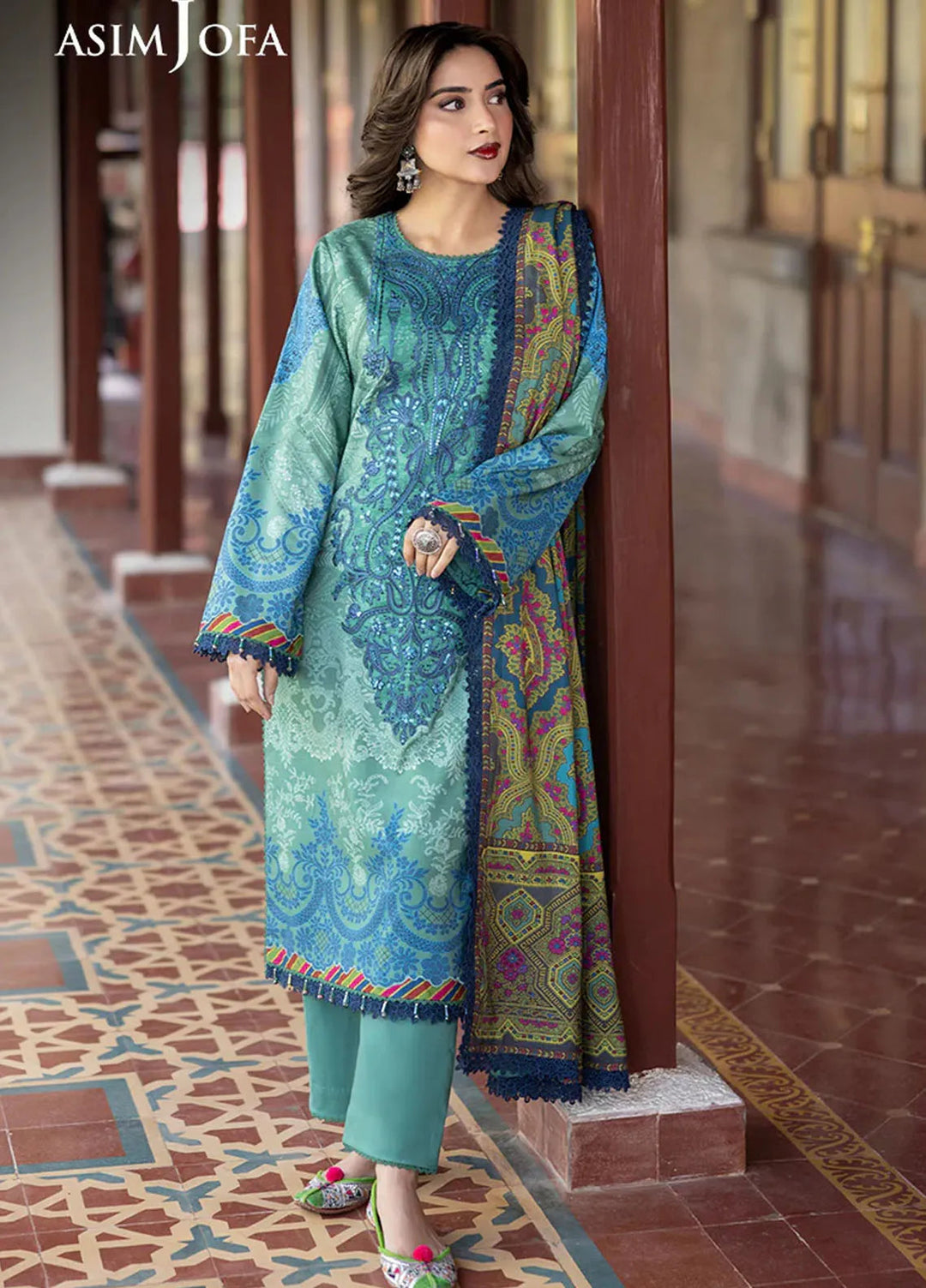 Asim Jofa Embroidered Viscose Suits Unstitched 3 Piece AJ24UW AJUW-24 - Winter Collection