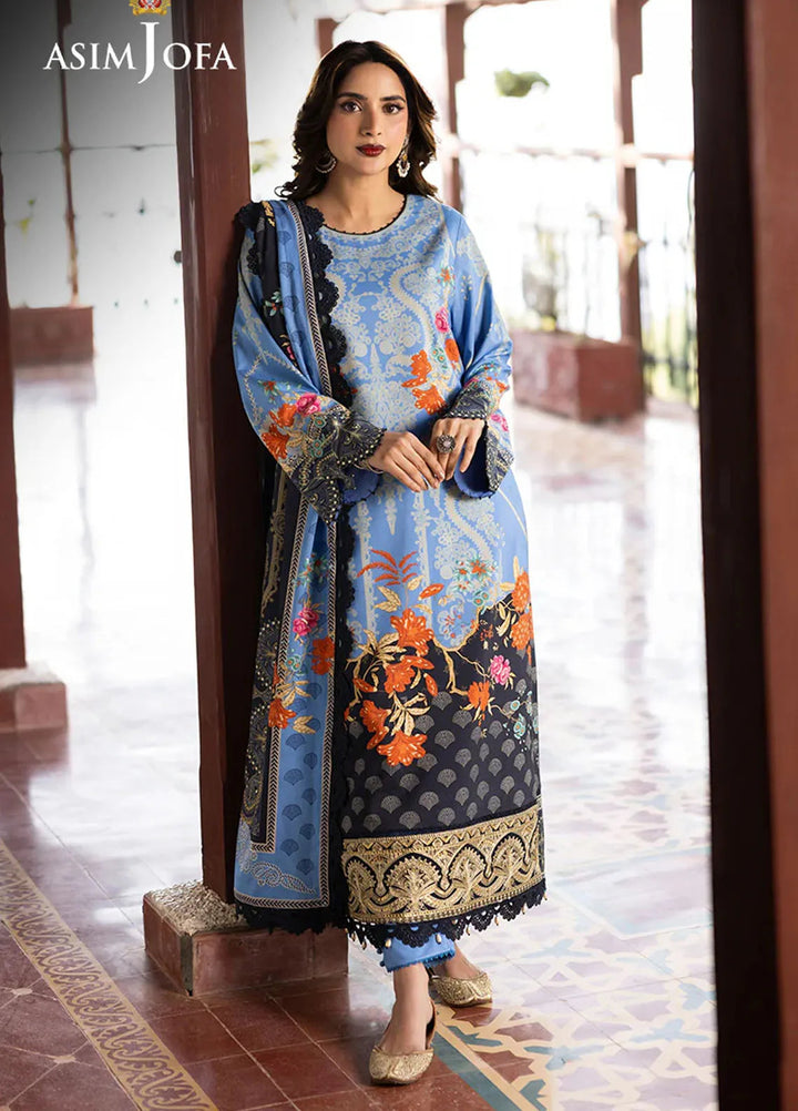 Asim Jofa Embroidered Viscose Suits Unstitched 3 Piece AJ24UW AJUW-25 - Winter Collection