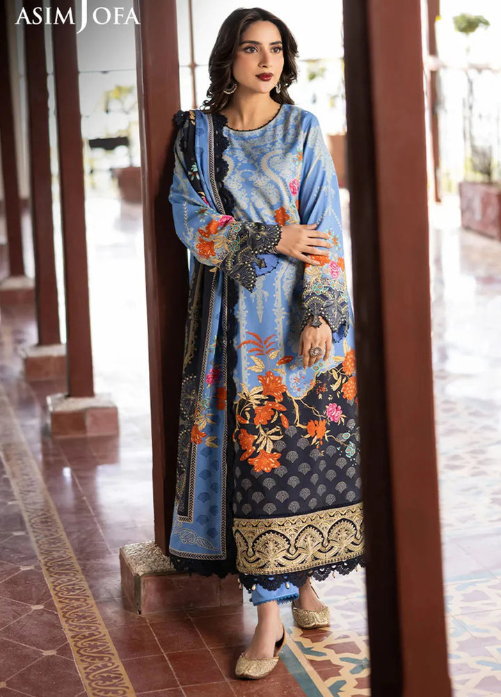 Asim Jofa Embroidered Viscose Suits Unstitched 3 Piece AJ24UW AJUW-25 - Winter Collection
