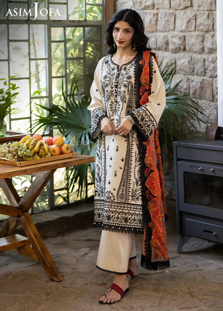 Asim Jofa Embroidered Viscose Suits Unstitched 3 Piece AJ24UW AJUW-26 - Winter Collection