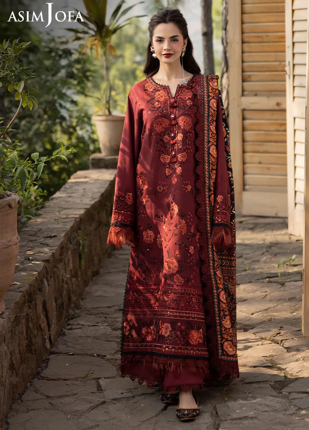 Asim Jofa Embroidered Viscose Suits Unstitched 3 Piece AJ24UW AJUW-27 - Winter Collection