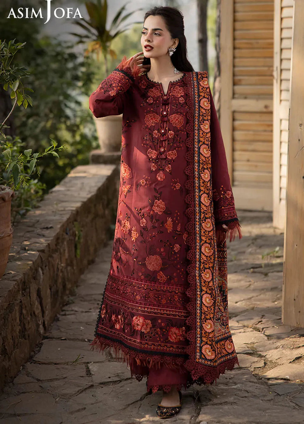 Asim Jofa Embroidered Viscose Suits Unstitched 3 Piece AJ24UW AJUW-27 - Winter Collection