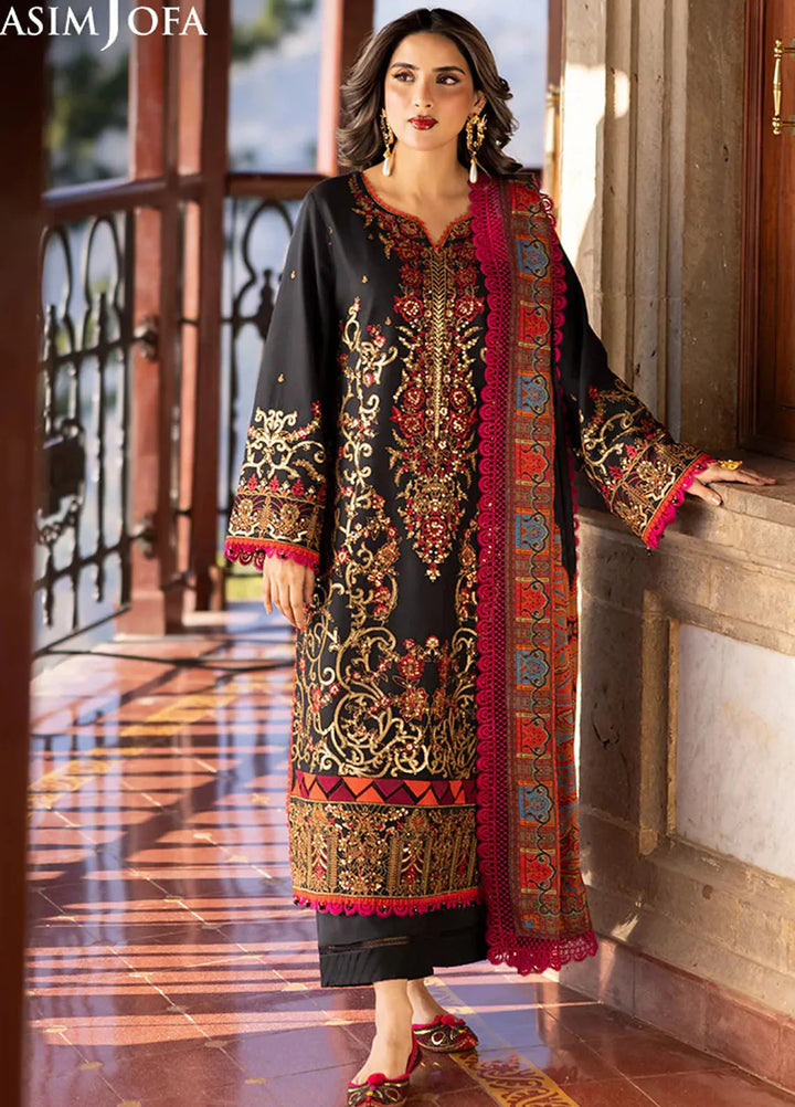 Asim Jofa Embroidered Viscose Suits Unstitched 3 Piece AJ24UW AJUW-28 - Winter Collection