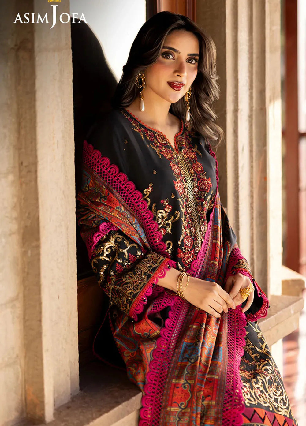 Asim Jofa Embroidered Viscose Suits Unstitched 3 Piece AJ24UW AJUW-28 - Winter Collection