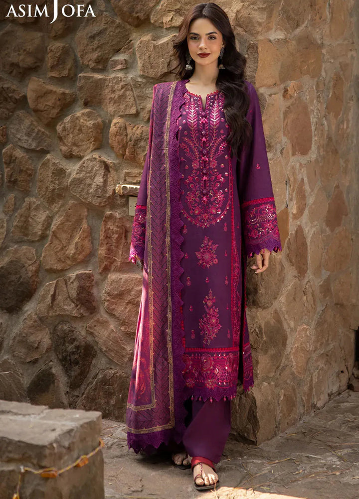 Asim Jofa Embroidered Viscose Suits Unstitched 3 Piece AJ24UW AJUW-29 - Winter Collection