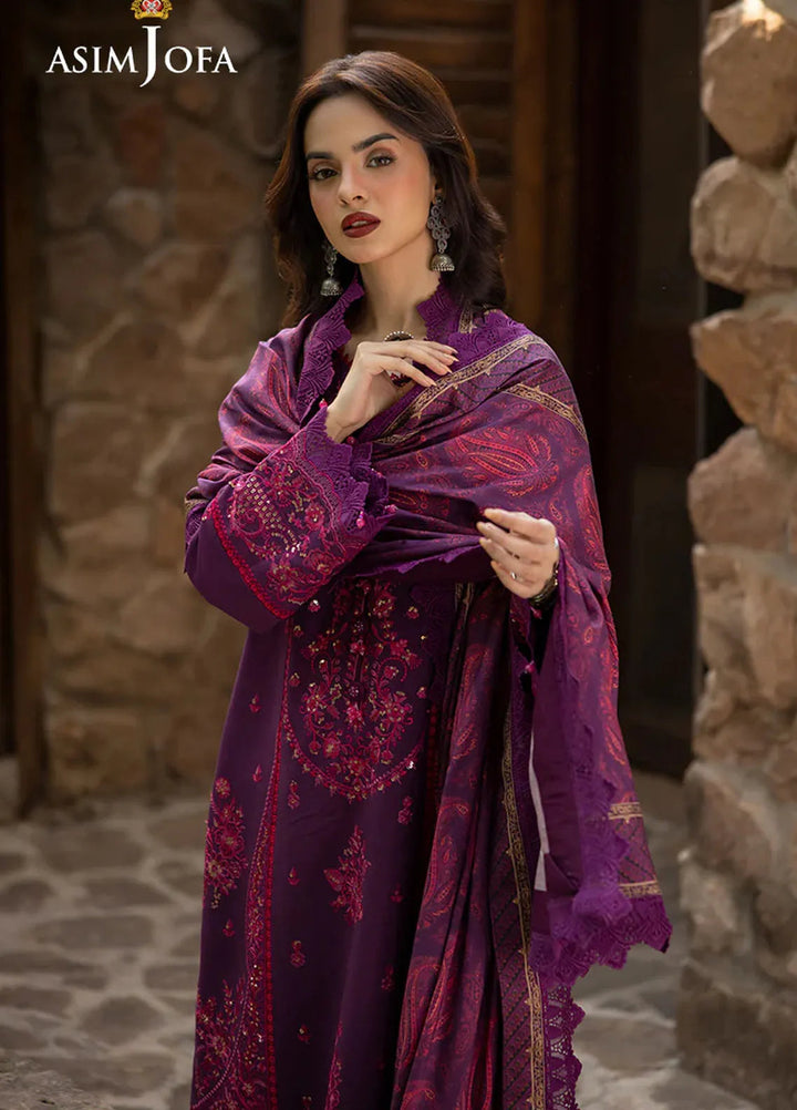 Asim Jofa Embroidered Viscose Suits Unstitched 3 Piece AJ24UW AJUW-29 - Winter Collection