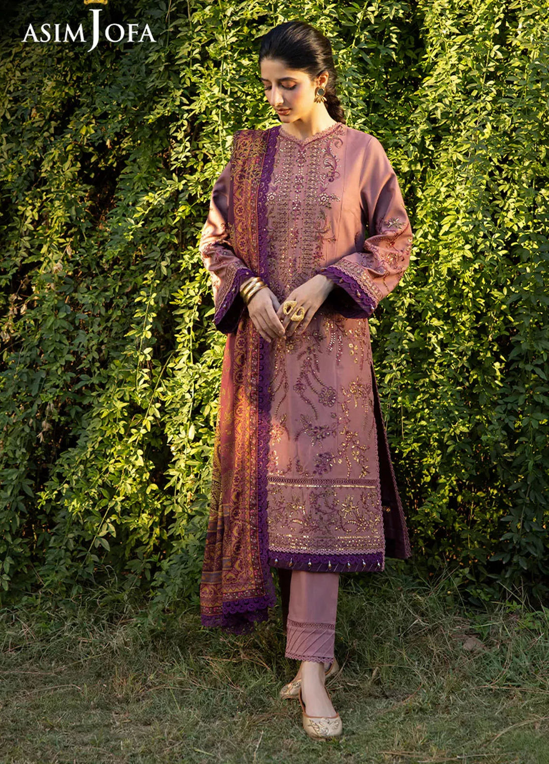 Asim Jofa Embroidered Viscose Suits Unstitched 3 Piece AJ24UW AJUW-30 - Winter Collection