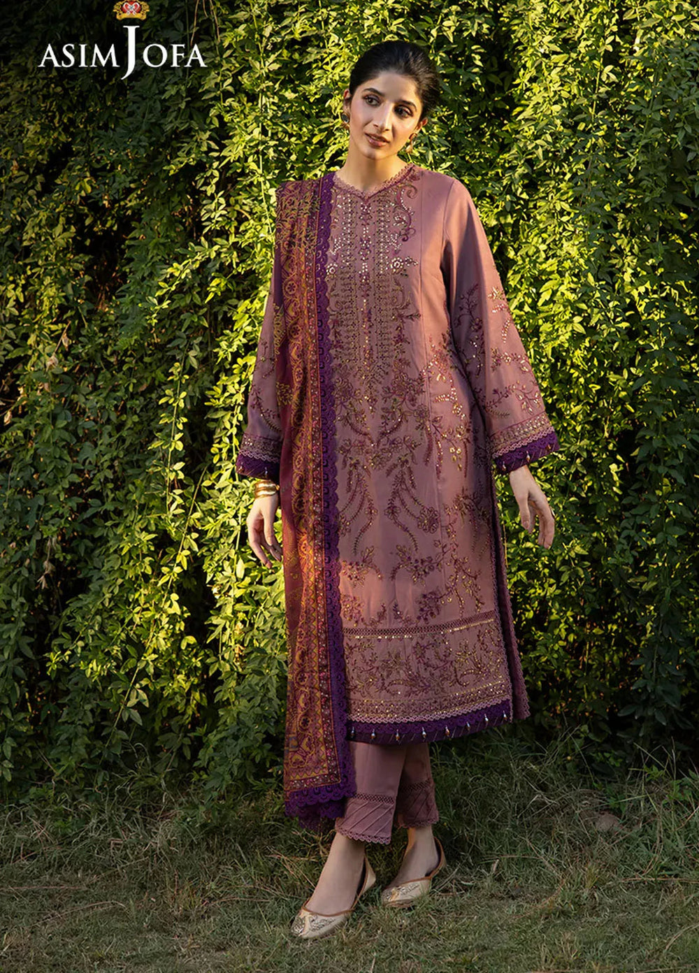 Asim Jofa Embroidered Viscose Suits Unstitched 3 Piece AJ24UW AJUW-30 - Winter Collection