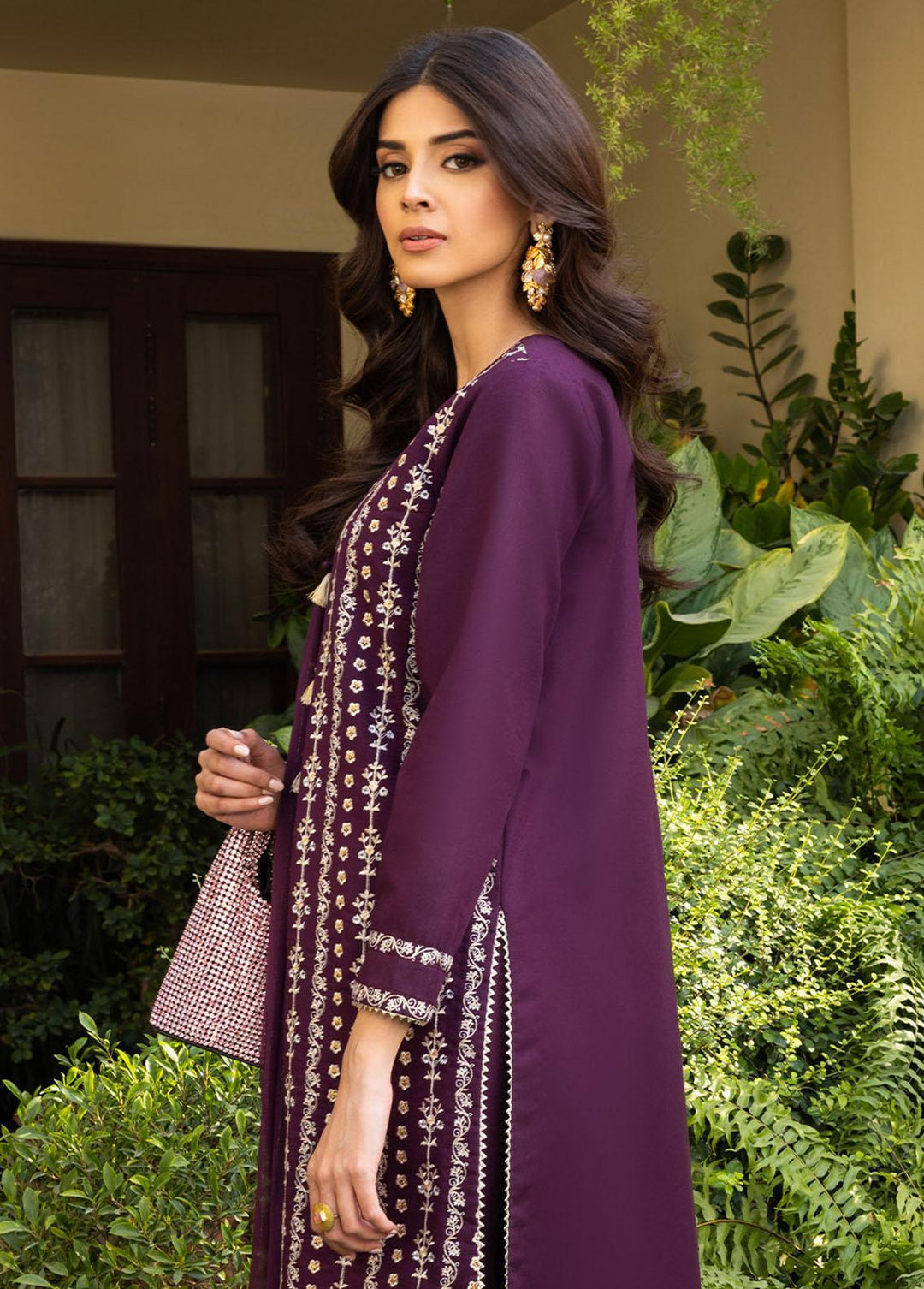 Essential By Asim Jofa Embroidered Cambric Suits Unstitched 3 Piece AJ23EE AJPE-01 - Eid Collection