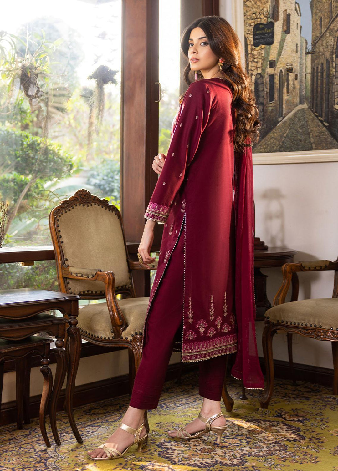 Essential By Asim Jofa Embroidered Cambric Suits Unstitched 3 Piece AJ23EE AJPE-04 - Eid Collection