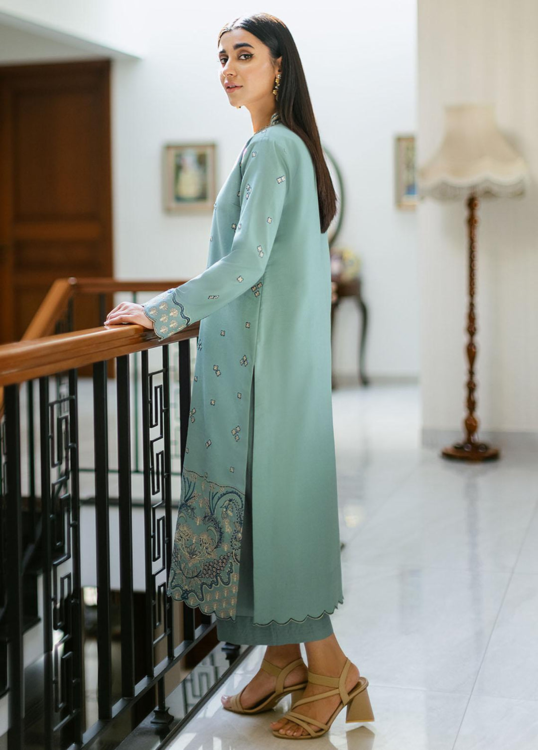 Essential By Asim Jofa Embroidered Cambric Suits Unstitched 2 Piece AJ23EE AJPE-05 - Eid Collection