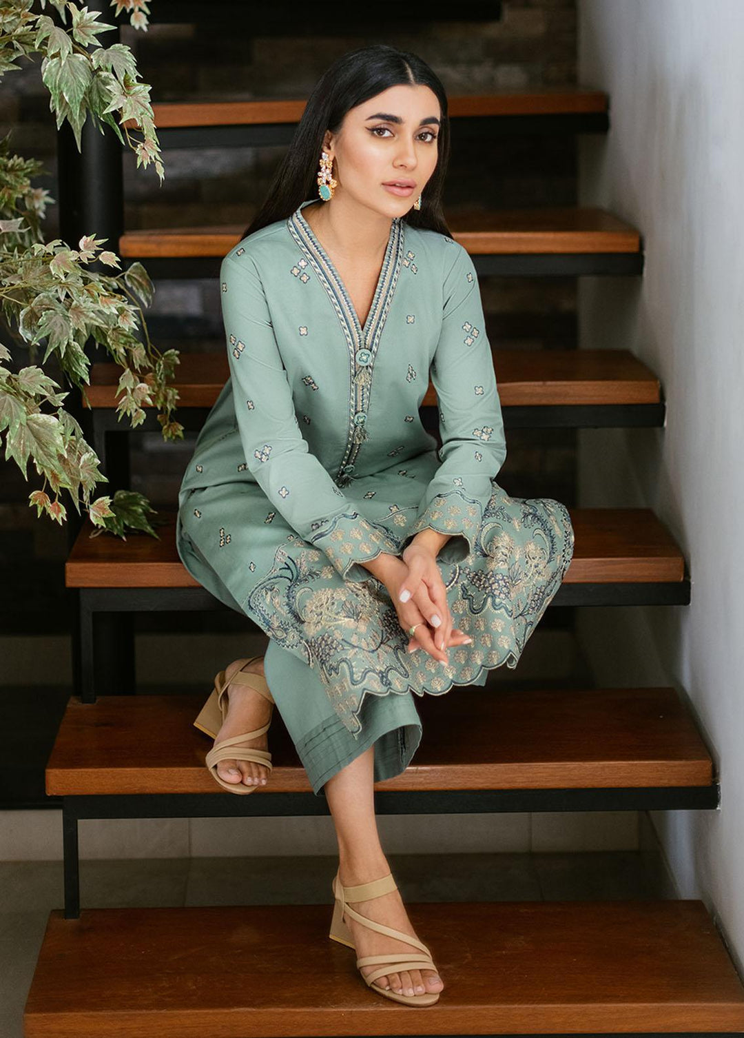 Essential By Asim Jofa Embroidered Cambric Suits Unstitched 2 Piece AJ23EE AJPE-05 - Eid Collection