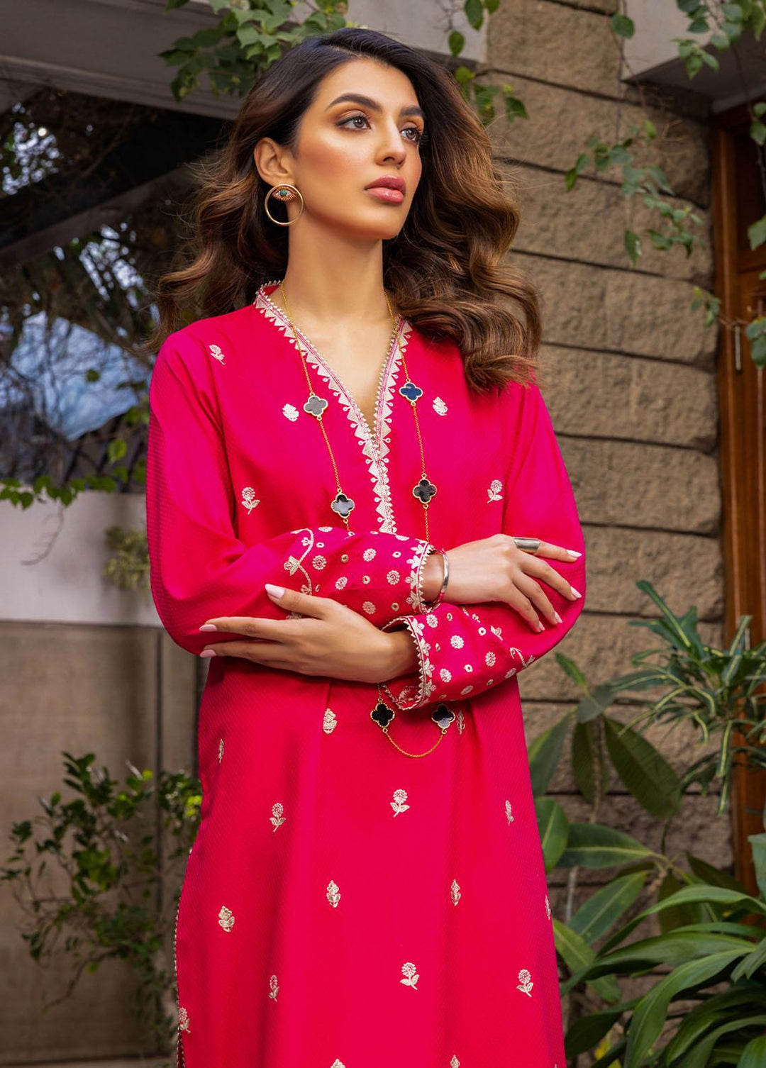 Essential By Asim Jofa Embroidered Jacquard Unstitched Kurti AJ23EE AJPE-06 - Eid Collection