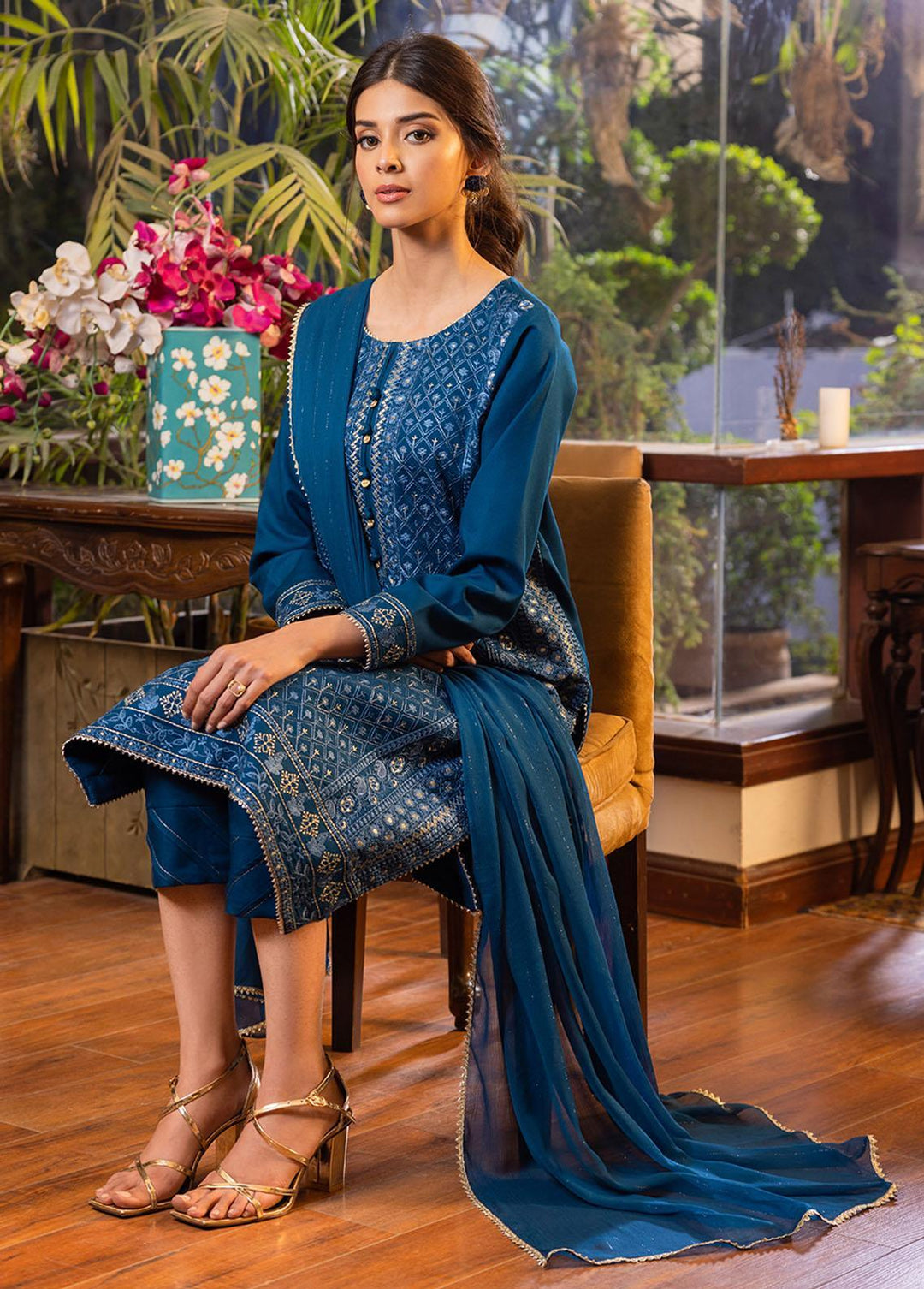Essential By Asim Jofa Embroidered Cambric Suits Unstitched 3 Piece AJ23EE AJPE-07 - Eid Collection