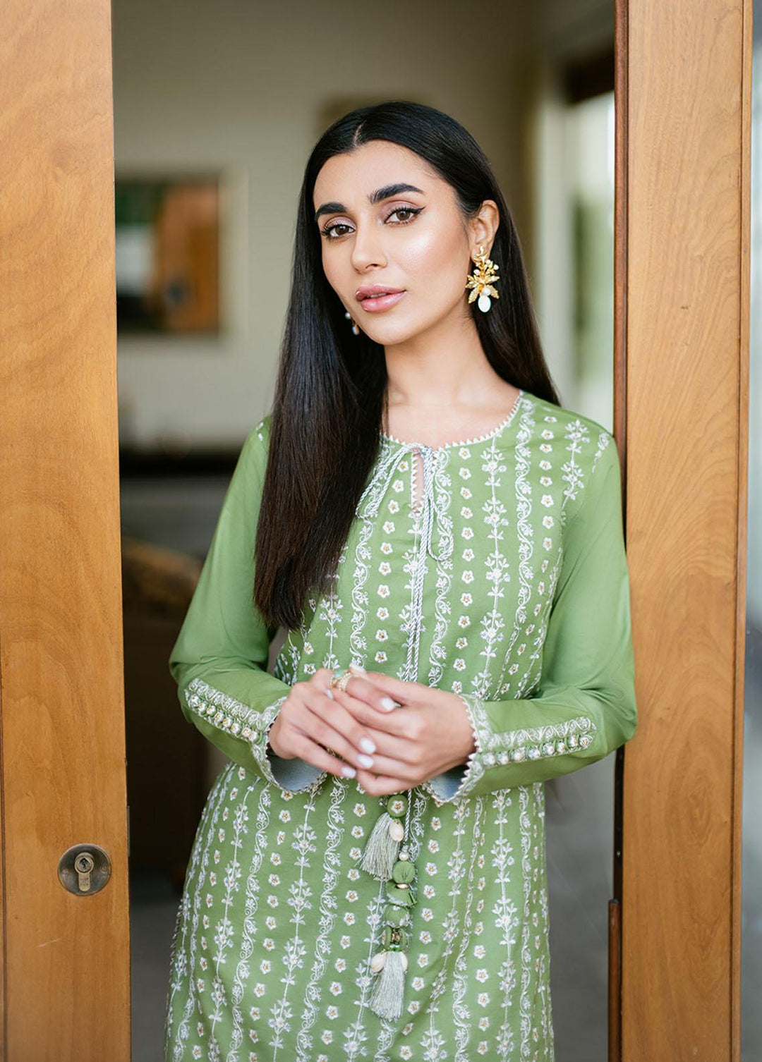 Essential By Asim Jofa Embroidered Cambric  Unstitched Kurti AJ23EE AJPE-08 - Eid Collection