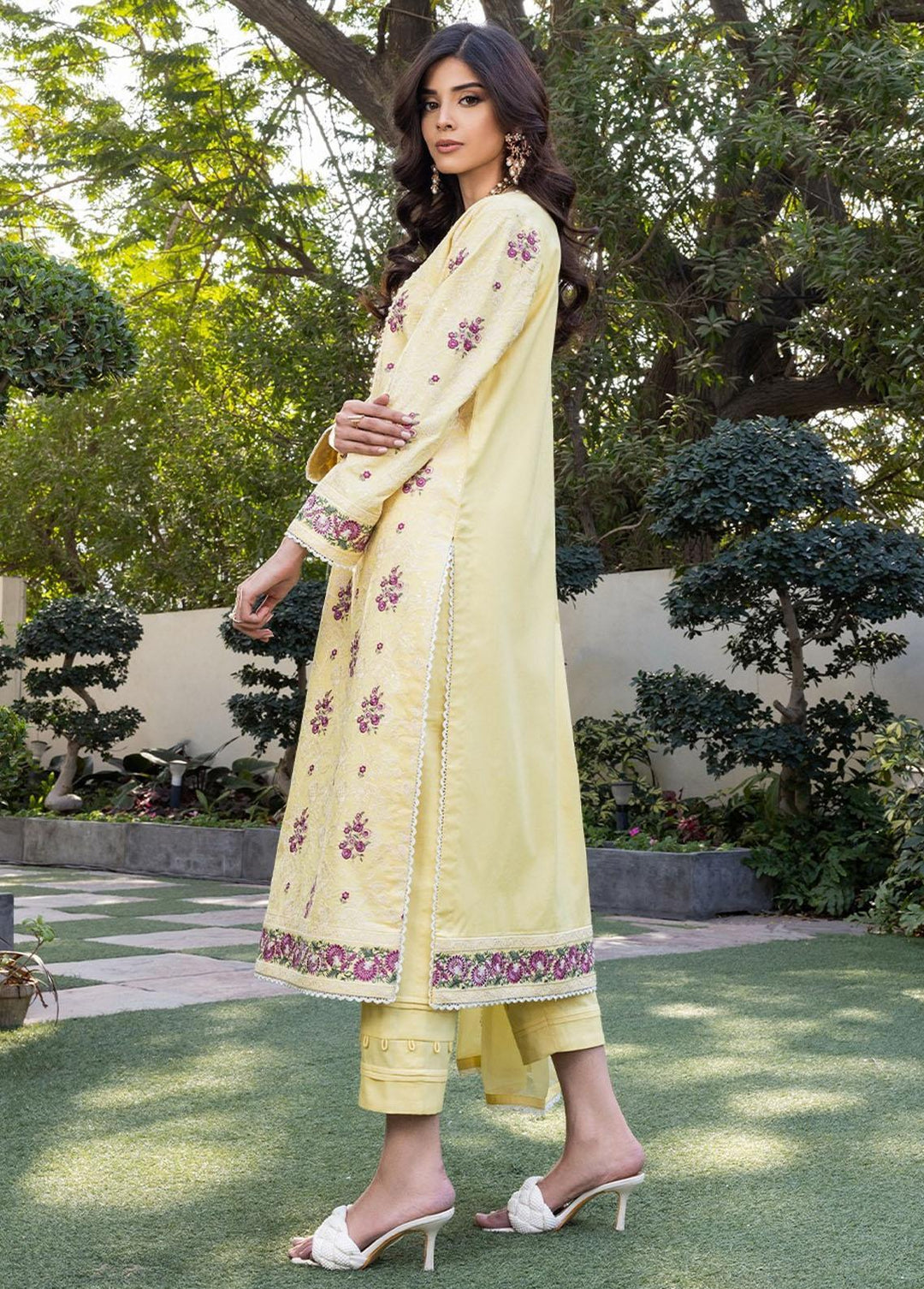 Essential By Asim Jofa Embroidered Cambric Suits Unstitched 3 Piece AJ23EE AJPE-10 - Eid Collection