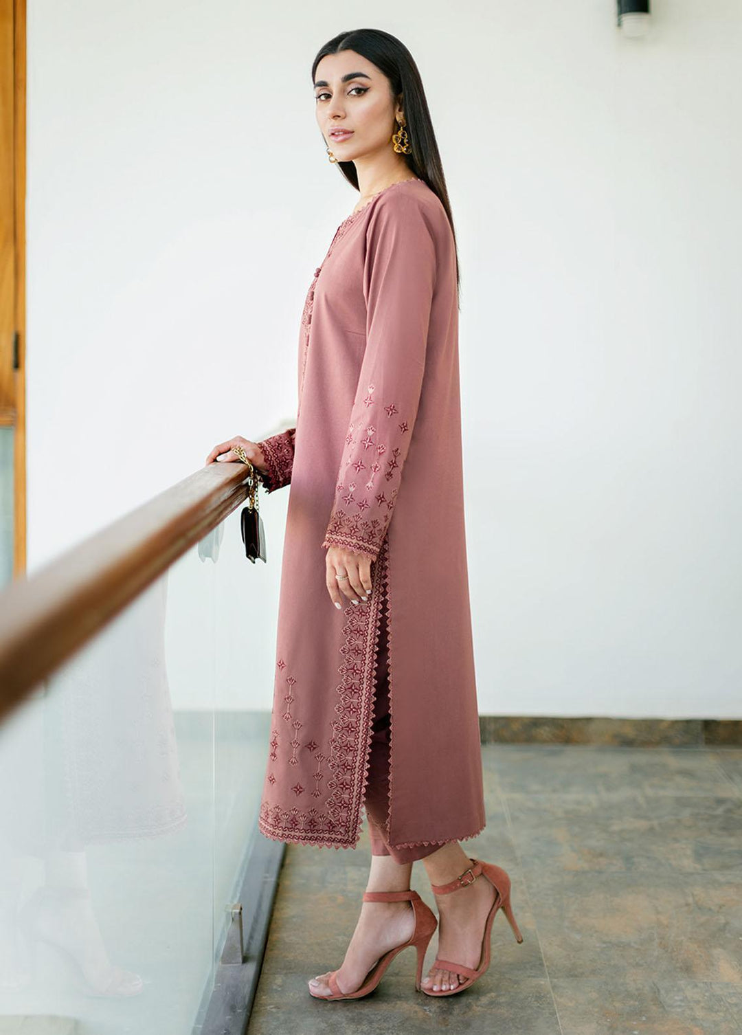 Essential By Asim Jofa Embroidered Cambric Suits Unstitched 2 Piece AJ23EE AJPE-11 - Eid Collection