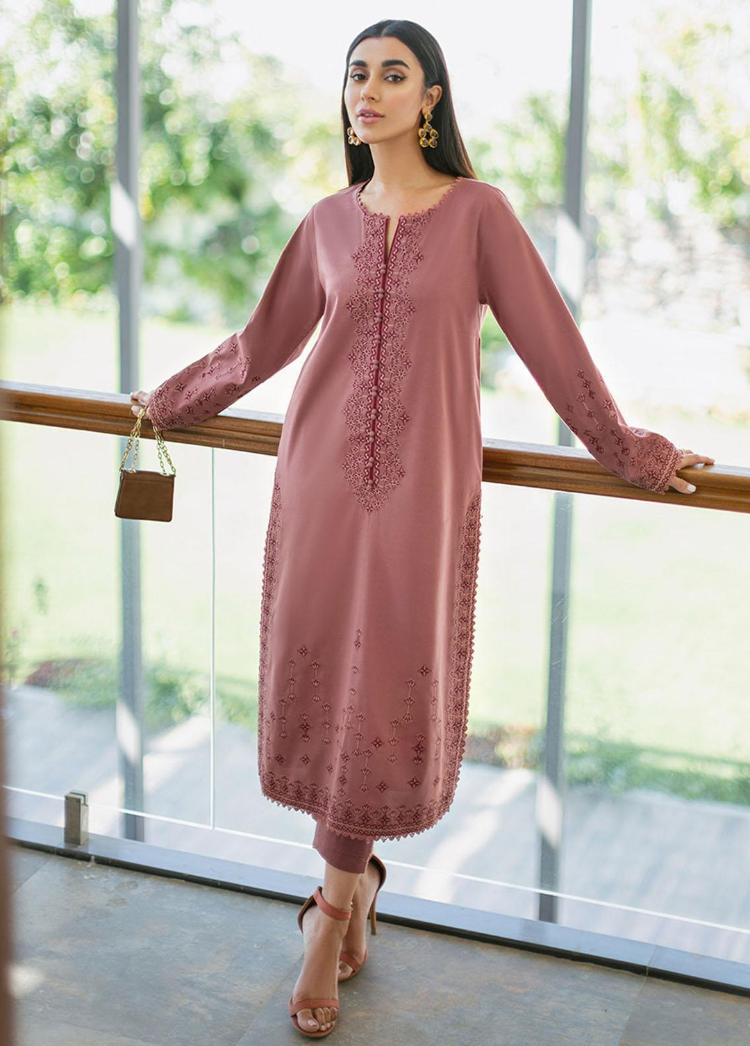 Essential By Asim Jofa Embroidered Cambric Suits Unstitched 2 Piece AJ23EE AJPE-11 - Eid Collection