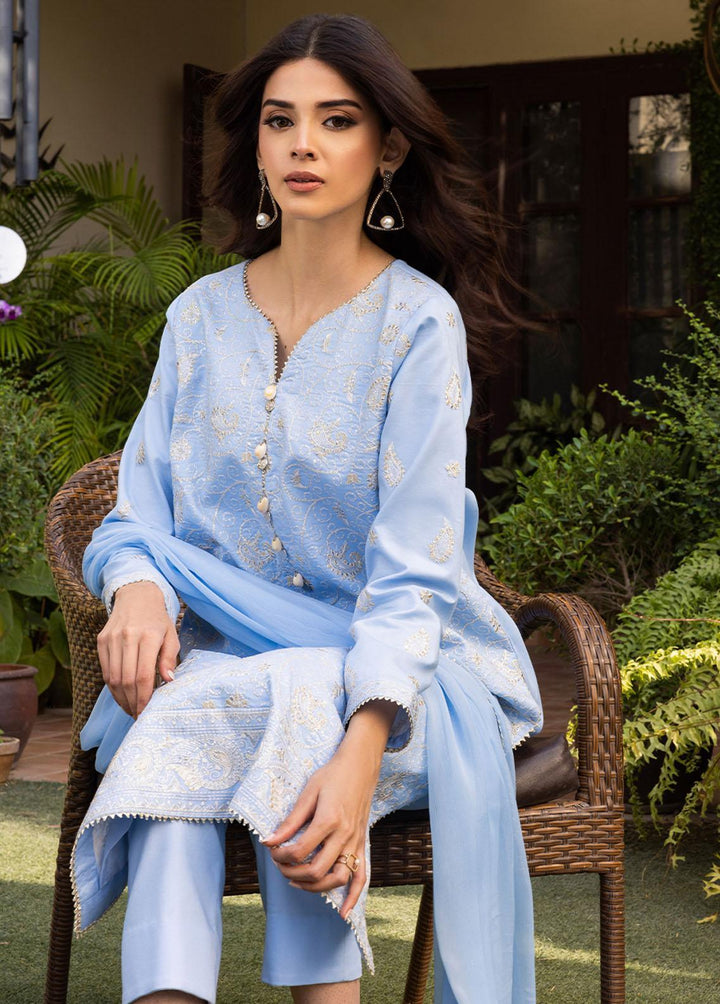 Essential By Asim Jofa Embroidered Cambric Suits Unstitched 3 Piece AJ23EE AJPE-13 - Eid Collection