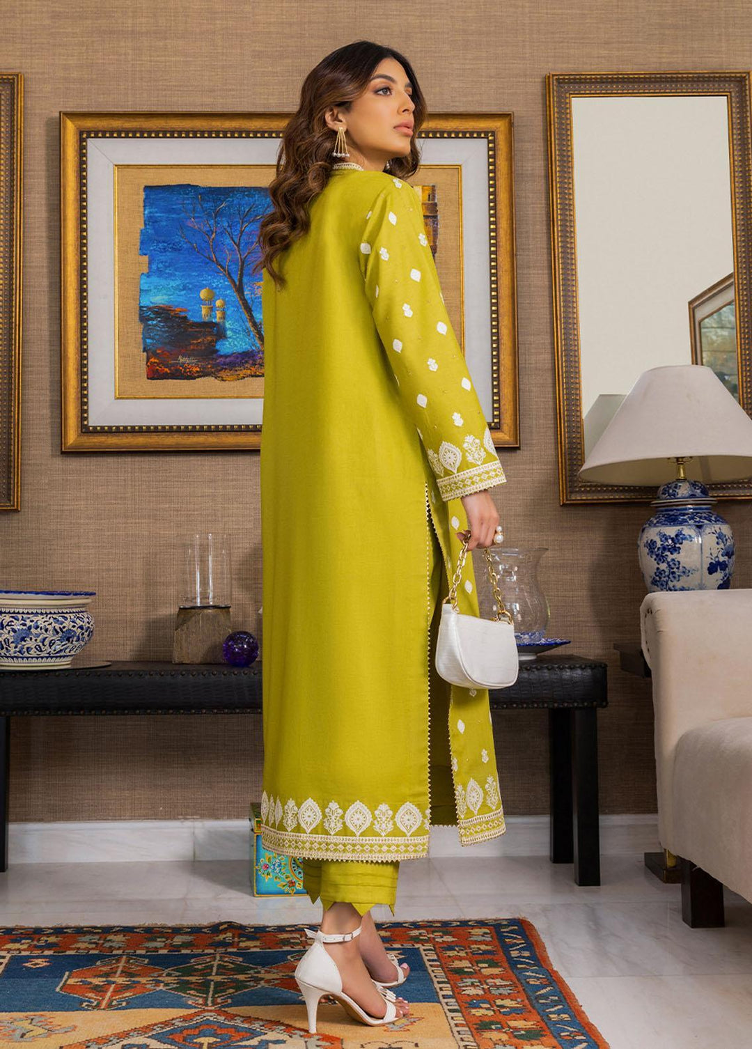 Essential By Asim Jofa Embroidered Cambric Suits Unstitched 2 Piece AJ23EE AJPE-15 - Eid Collection