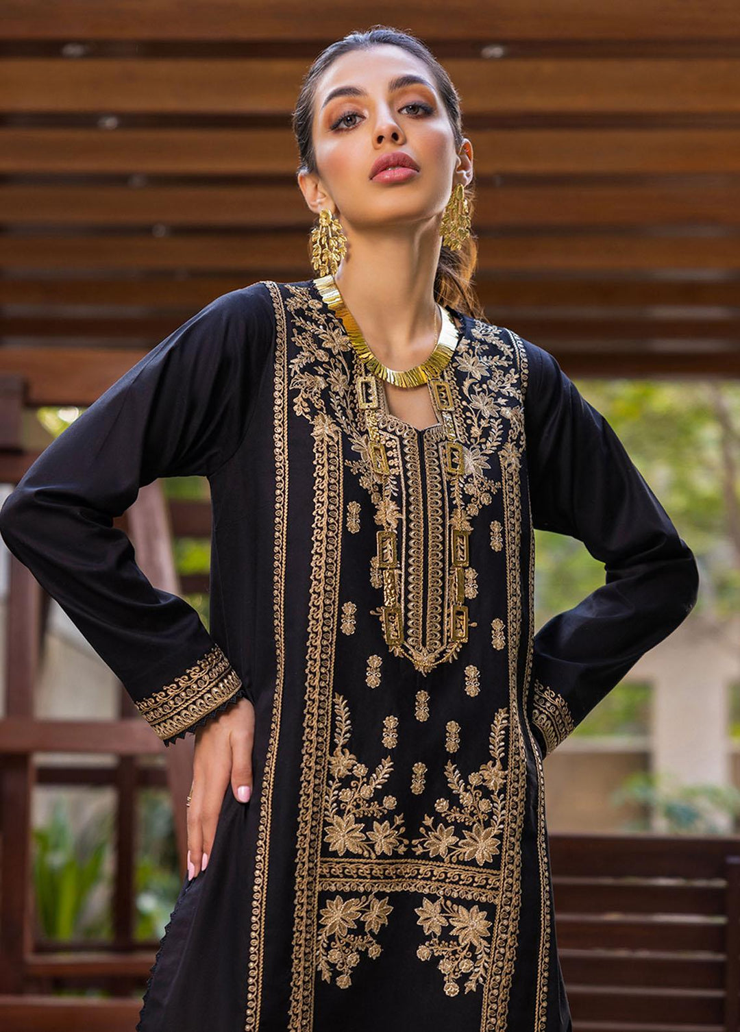 Essential By Asim Jofa Embroidered Cambric  Unstitched Kurti AJ23EE AJPE-24 - Eid Collection