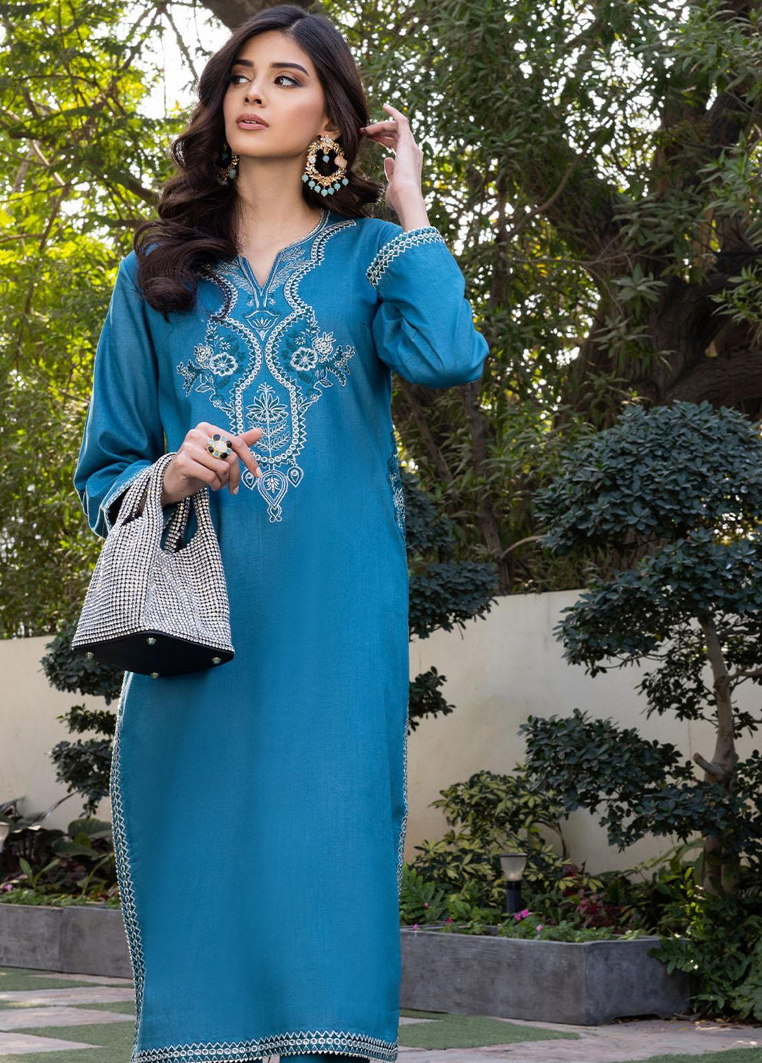 Essential By Asim Jofa Embroidered Cambric Suits Unstitched 2 Piece AJ23EE AJPE-25 - Eid Collection