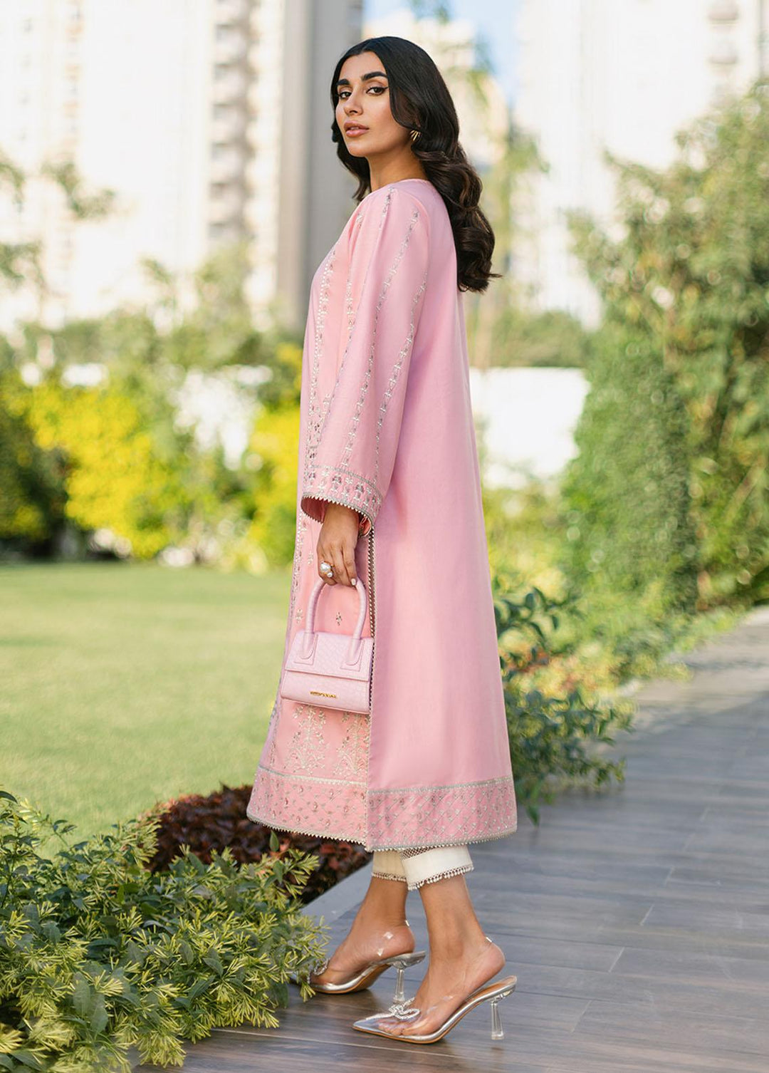 Essential By Asim Jofa Embroidered Cambric  Unstitched Kurti AJ23EE AJPE-26 - Eid Collection