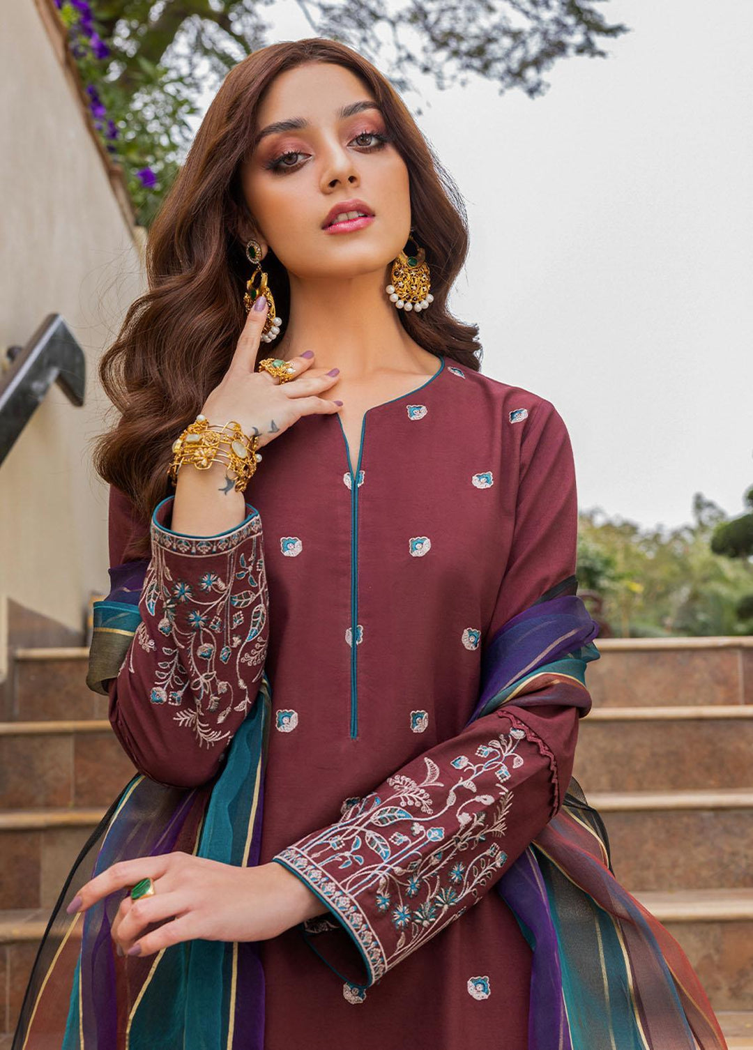 Essential By Asim Jofa Embroidered Cambric Suits Unstitched 2 Piece AJ23EE AJPE-35 - Eid Collection