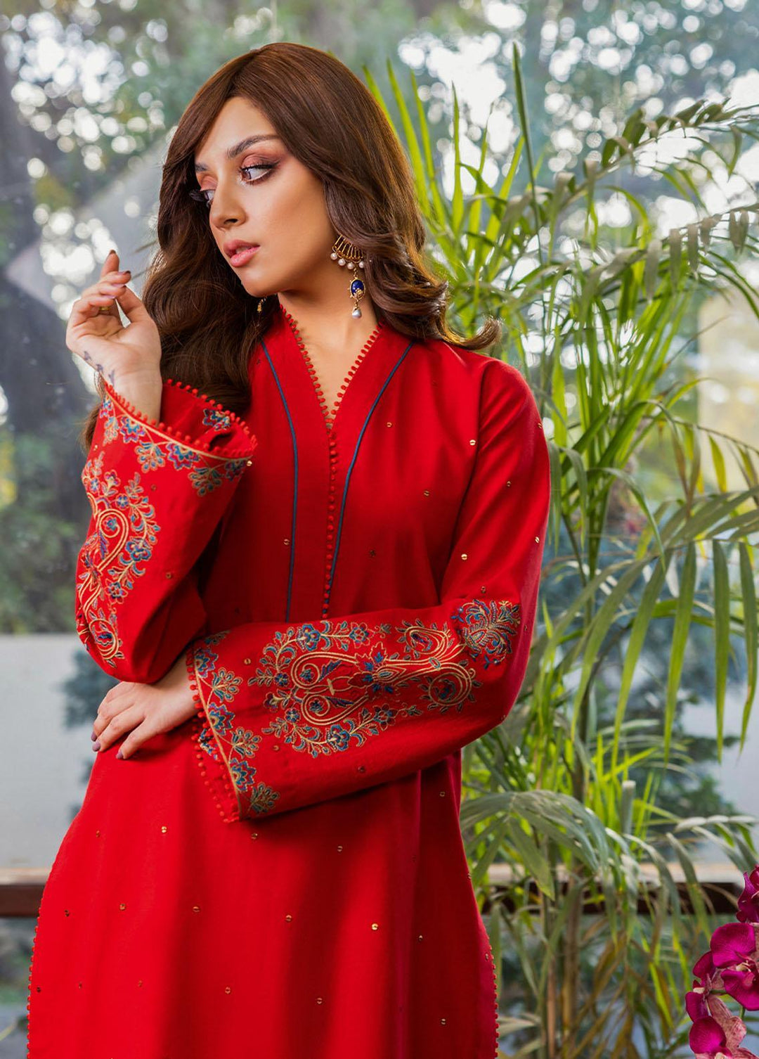 Essential By Asim Jofa Embroidered Cambric Suits Unstitched 2 Piece AJ23EE AJPE-43 - Eid Collection
