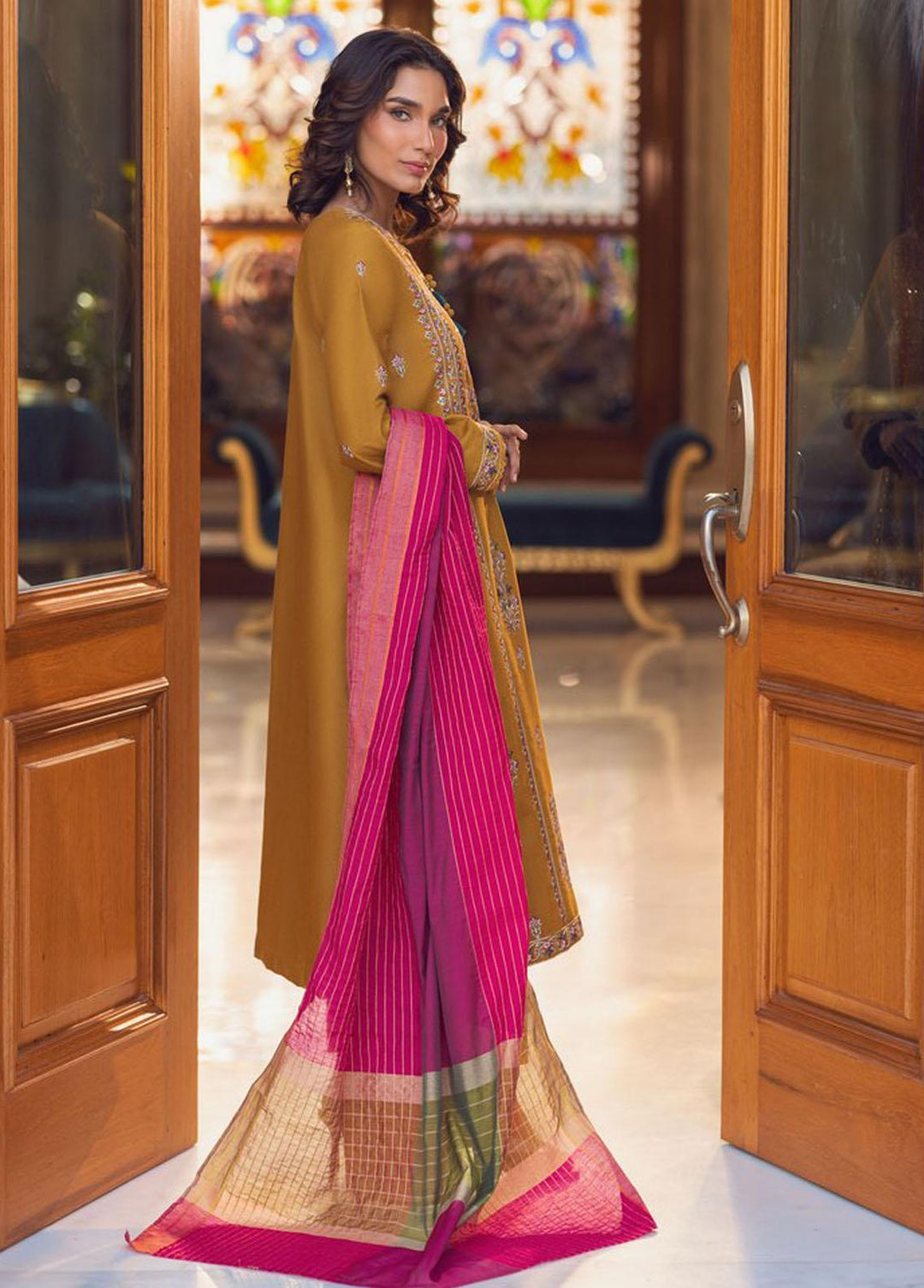 Essential Cambric By Asim Jofa Embroidered Cambric Suits Unstitched 3 Piece AJ23E AJP-01 - Summer Collection