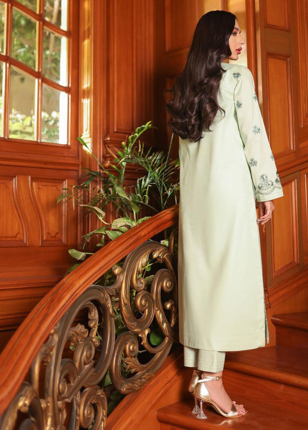 Essential Cambric By Asim Jofa Embroidered Cambric Suits Unstitched 2 Piece AJ23E AJP-03 - Summer Collection