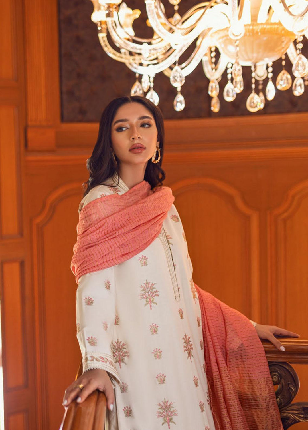 Essential Cambric By Asim Jofa Embroidered Cambric Suits Unstitched 3 Piece AJ23E AJP-09 - Summer Collection