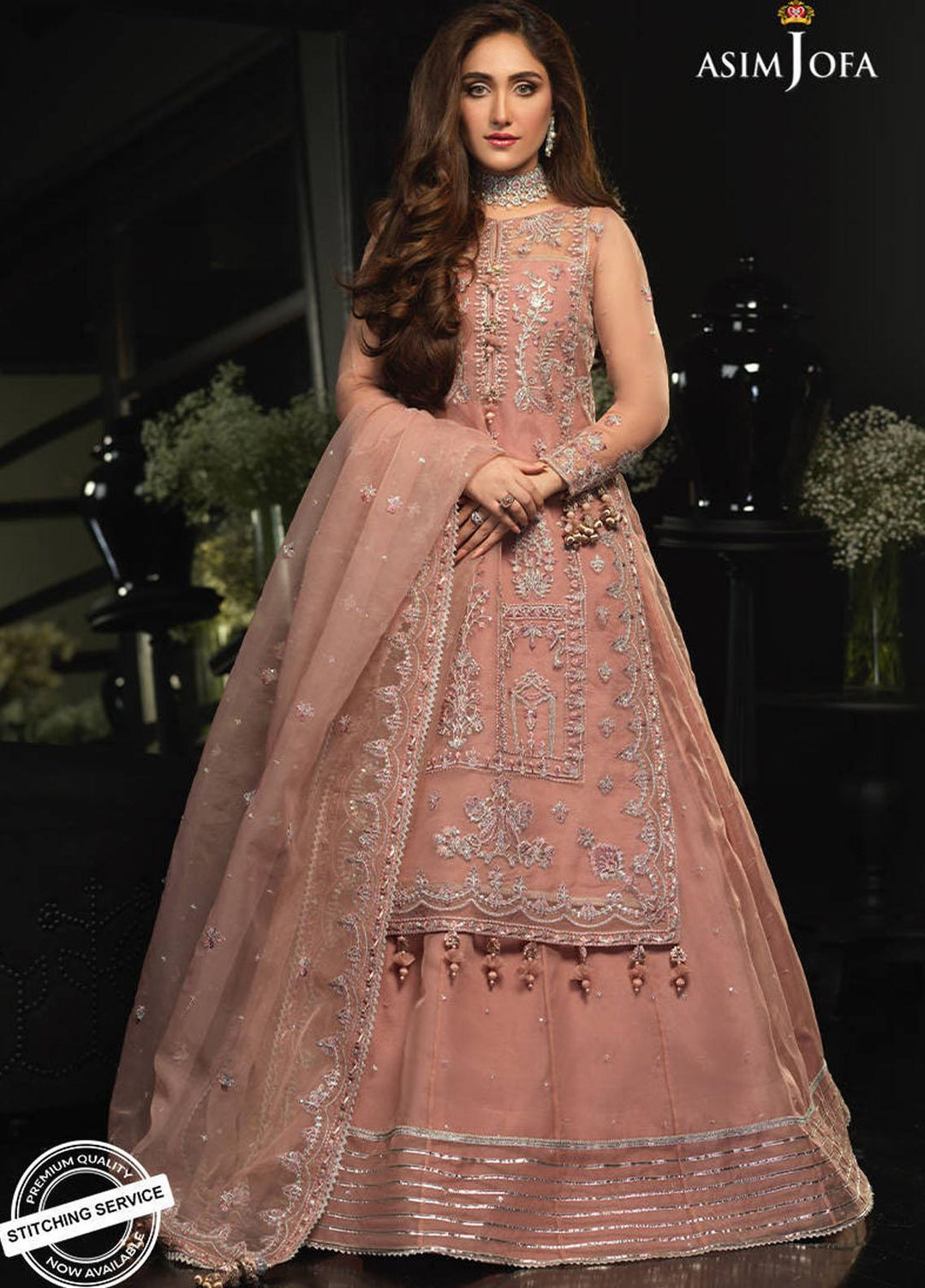 Asim Jofa Embroidered Organza Suits Unstitched 3 Piece AJ21IN AJN-12 - Luxury Formals Collection