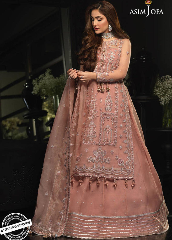 Asim Jofa Embroidered Organza Suits Unstitched 3 Piece AJ21IN AJN-12 - Luxury Formals Collection