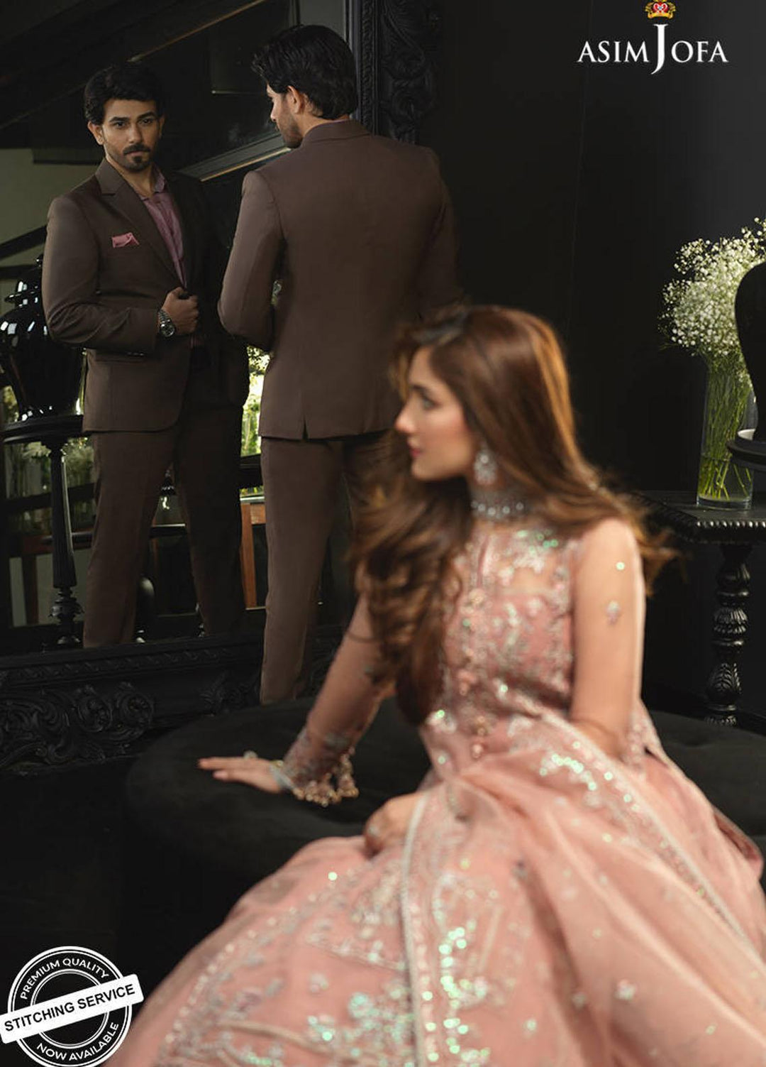 Asim Jofa Embroidered Organza Suits Unstitched 3 Piece AJ21IN AJN-12 - Luxury Formals Collection