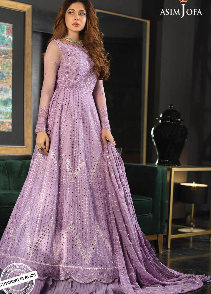 Asim Jofa Embroidered Net Suits Unstitched 3 Piece AJ21IN AJN-13 - Luxury Formals Collection