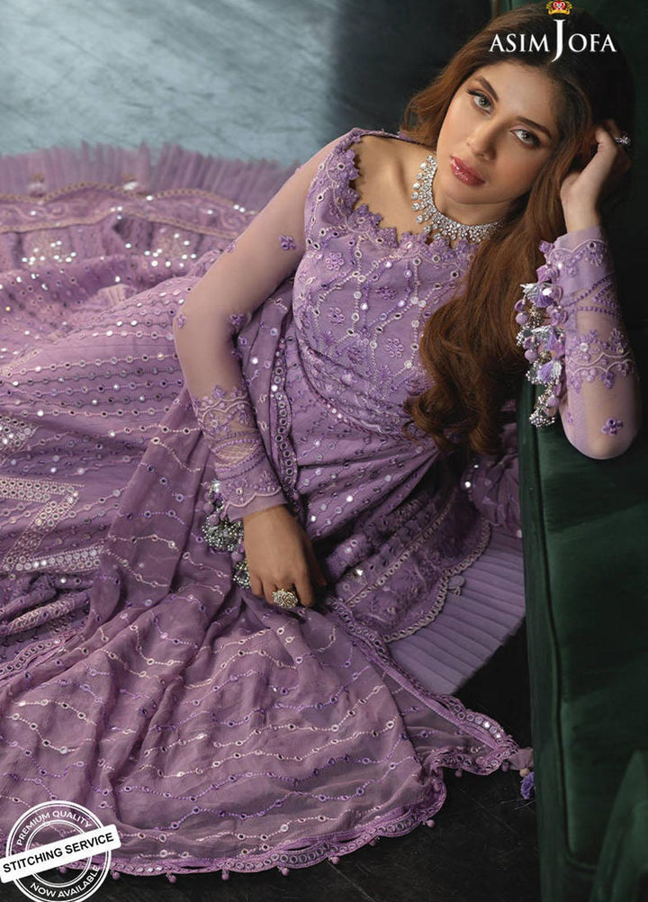 Asim Jofa Embroidered Net Suits Unstitched 3 Piece AJ21IN AJN-13 - Luxury Formals Collection