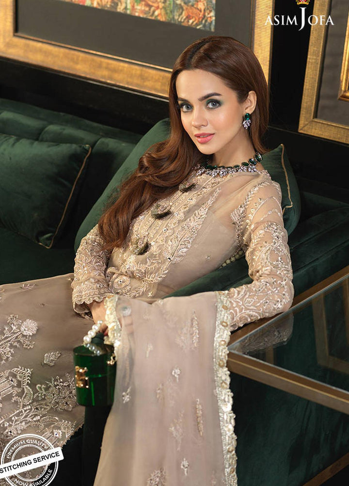 Asim Jofa Embroidered Organza Suits Unstitched 3 Piece AJ21IN AJN-14 - Luxury Formals Collection
