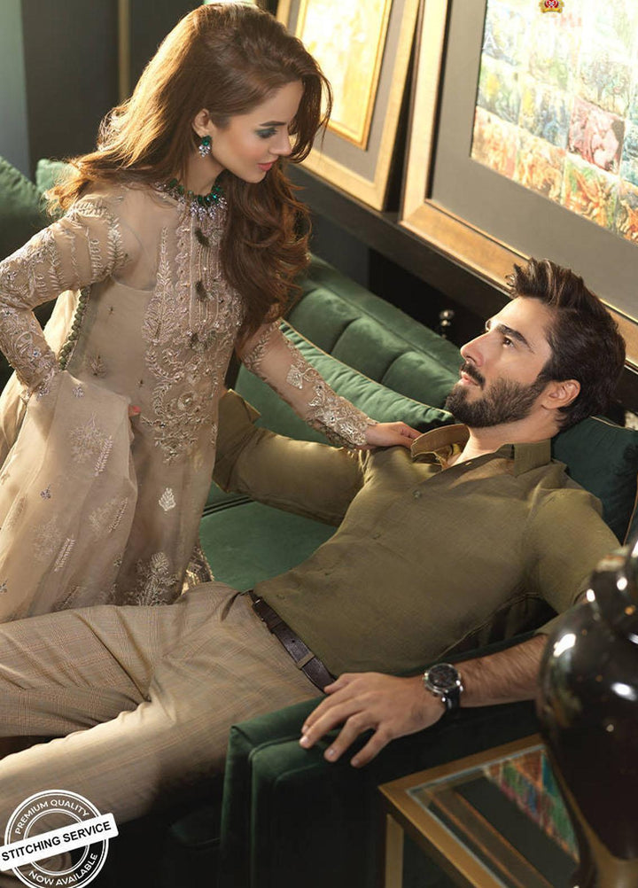 Asim Jofa Embroidered Organza Suits Unstitched 3 Piece AJ21IN AJN-14 - Luxury Formals Collection